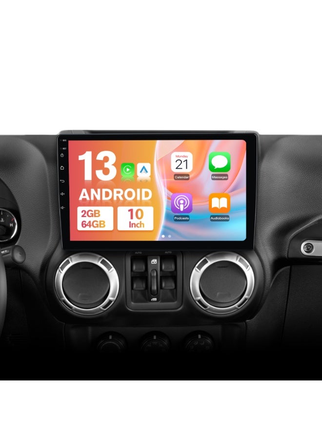 Junsun Car Radio Stereo Upgrade 2GB+32GB for Jeep Wrangler JK Compass Grand Cherokee Dodge Ram 1500 with CarPlay Android Auto - Image 1