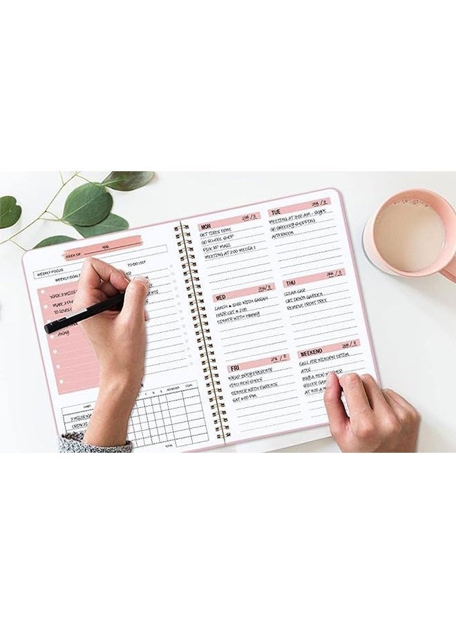 Generic - Undated Weekly Planner  Weekly Goals A5 Notebook  Habit Tracker Journal To Do List Planner Goal Planner,8.3 x 5.8 - Image 1