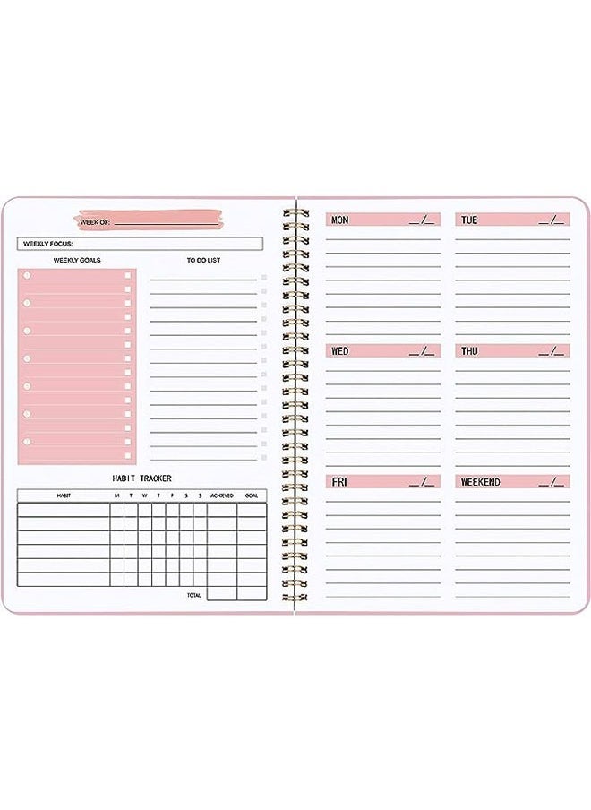 Generic - Undated Weekly Planner  Weekly Goals A5 Notebook  Habit Tracker Journal To Do List Planner Goal Planner,8.3 x 5.8 - Image 1