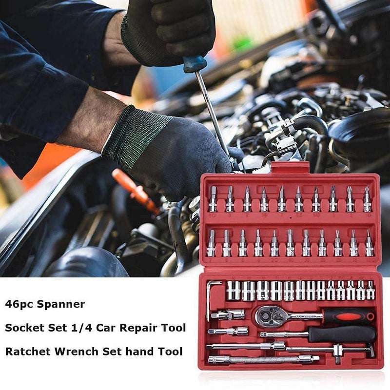 ISC ISC 46 in 1 Pcs Tool Kit & Screwdriver set and Socket Set Wrench Set Multi Purpose Combination Tool Case Precision Socket Set - Image 2