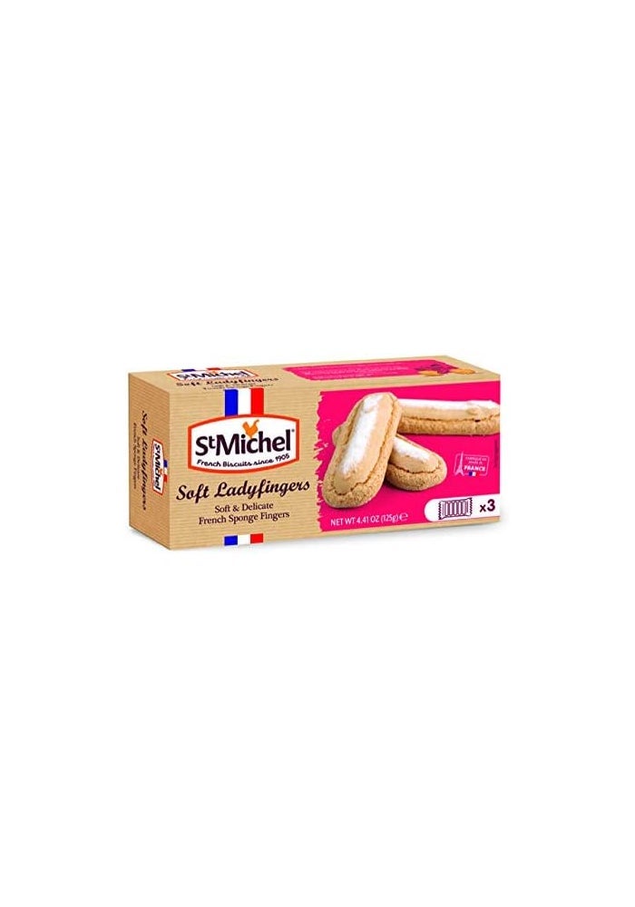 St Michel Soft Lady Fingers - Delicate French Sponge Cookies, 4.41 Oz