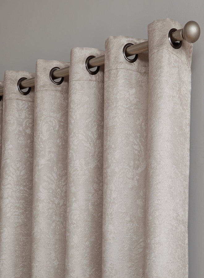 LINENZONE Damask Ivory Beige Extra Wide Curtain Panels - Used As Curtains for Patio Doors, Sliding Glass Doors, or Room Dividers. (Evelyn 102 x 84 Ivory) - Image 3