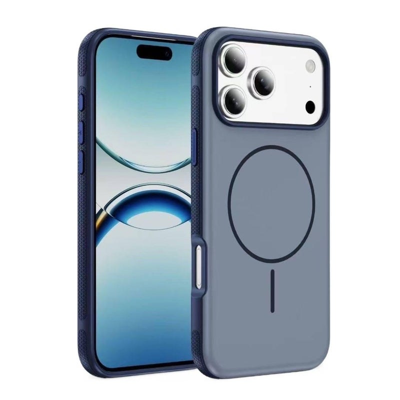 غطاء MagSafe بسيليكون لـ iPhone 14 / 14 Plus / 14 Pro / 14 Pro Max مع حماية من السقوط ومقاوم لبصمات الأصابع مع مقاوم للصدمات مع مغناطيس قوي مع ملمس غير لامع باللون رمادي مغناطيسي. - Image 5