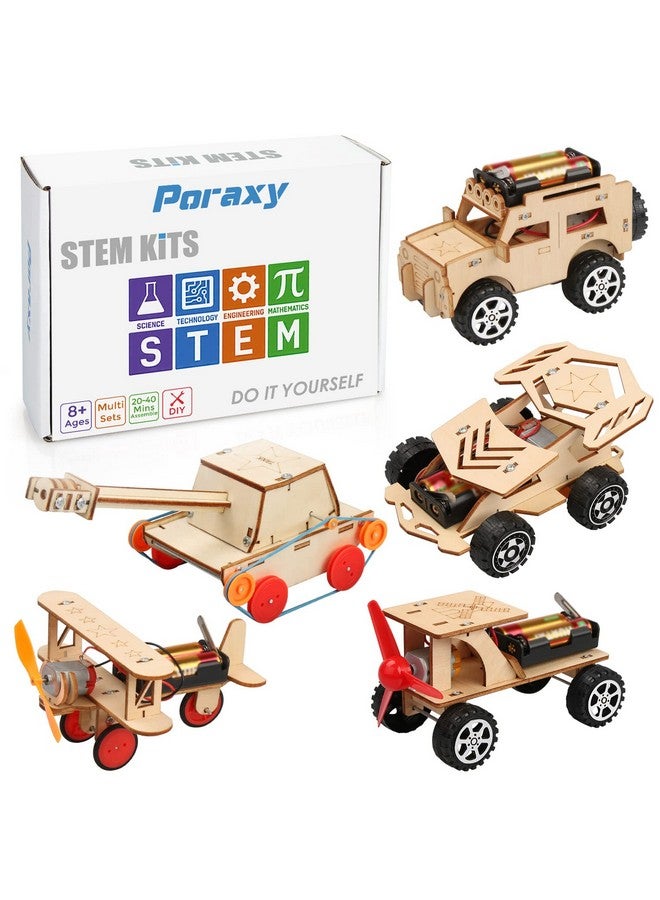 Poraxy 5 In 1 Stem Kits For Kids Age 8 10, Science Building Projects Craft For 8 12, Model Car Kits, Toys For Ages 8 13, Wooden 3D Puzzles, Birthday Gifts For 7 8 9 10 11 12 13 Year Old Boys And Girls - Image 1