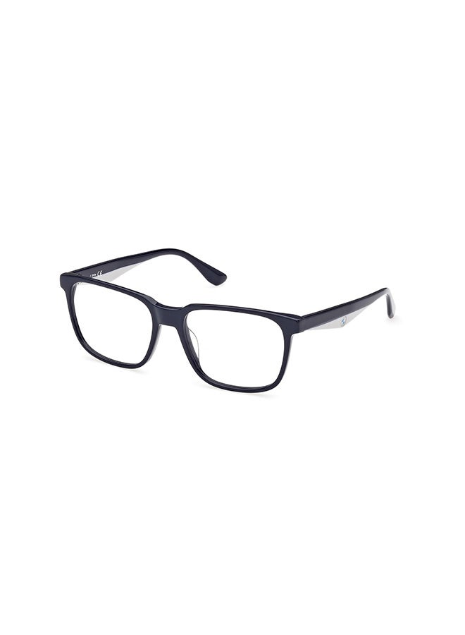 BMW Men's Rectangular Eyeglass Frames Shiny Blue BMW BW5063-H09055 55 mm - Image 1