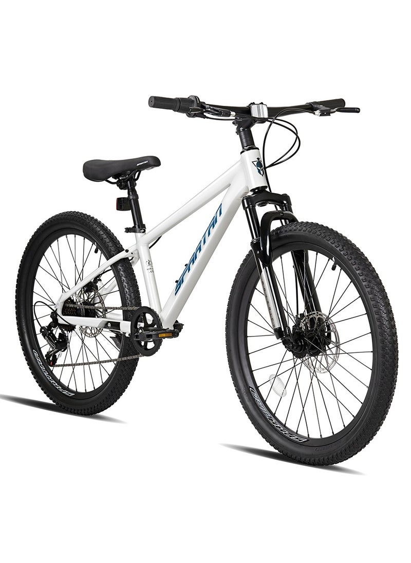 Spartan Spartan 24" Maverick MTB White - Wide Knobby Tyres, Premium & Sleek Build, Shimano Groupset & Dual Disc Brakes  - Image 1