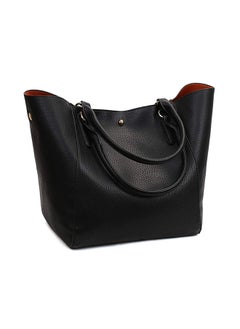 Waterproof Synthetic Leather Tote Shoulder Bag Black