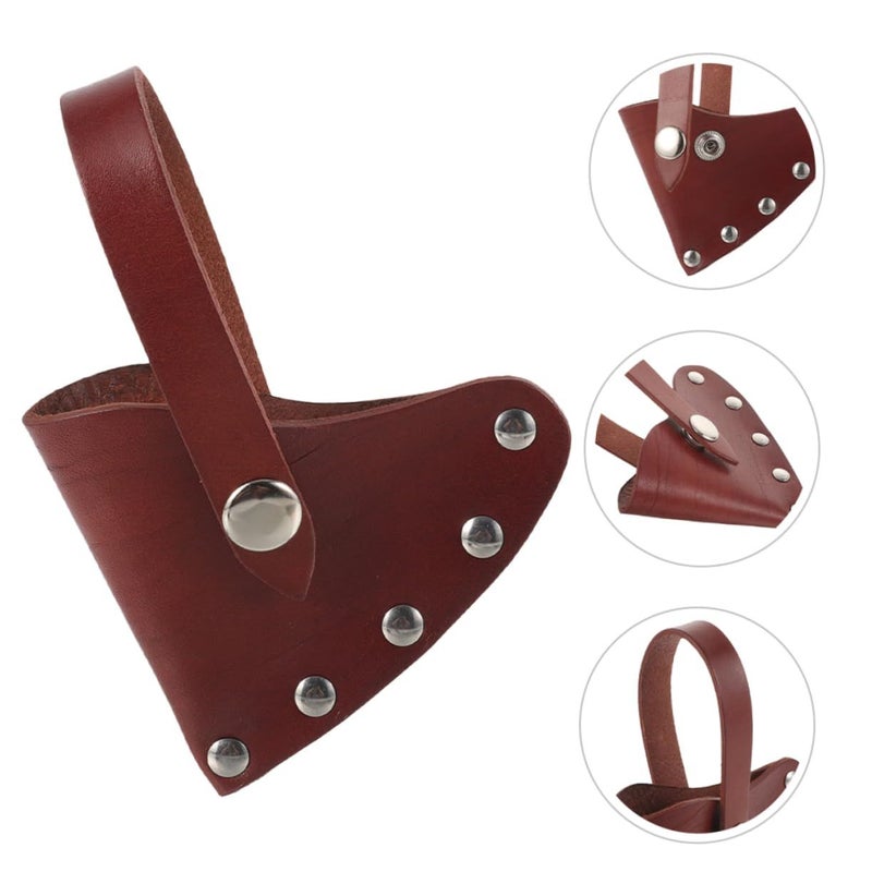 Durable Leather Hatchet Cover Axe Sleeve 16x14x2.2cm Camping Hiking - Image 5