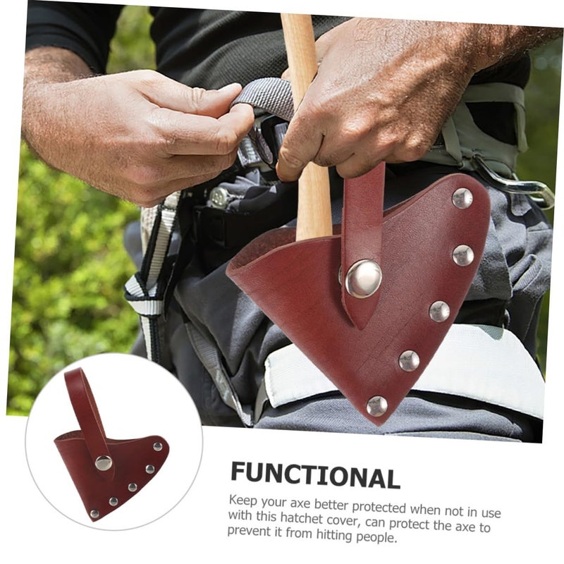 Durable Leather Hatchet Cover Axe Sleeve 16x14x2.2cm Camping Hiking - Image 3