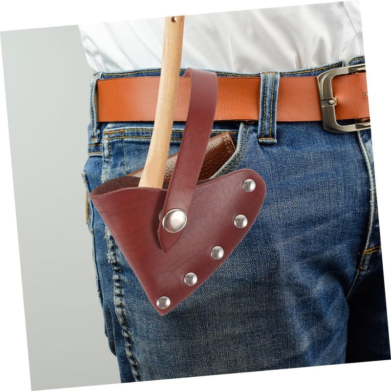 Durable Leather Hatchet Cover Axe Sleeve 16x14x2.2cm Camping Hiking - Image 4