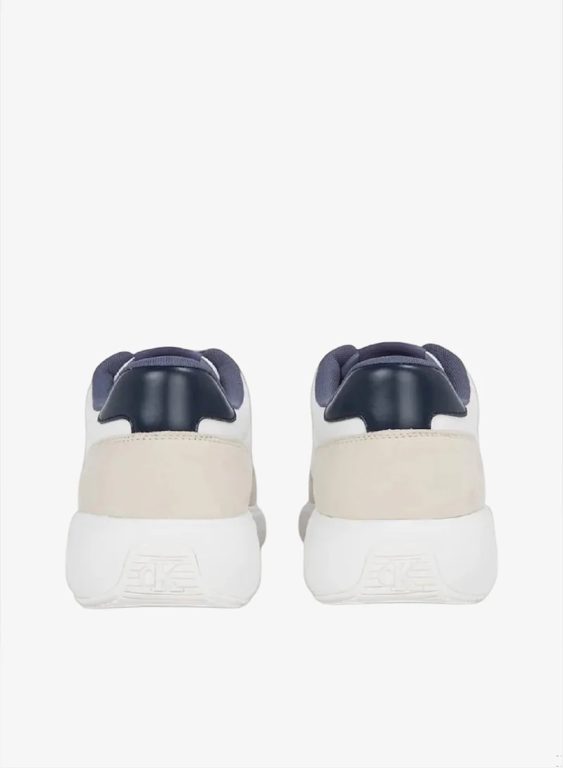 Calvin Klein Jeans Bright White/Turtle Dove/Grisalle Leather Trainers for Men | Best Price UAE