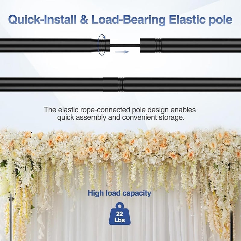 EMART Heavy Duty Pipe and Drape Backdrop Stand Kit, 10ftx20ft, Gold - Image 4