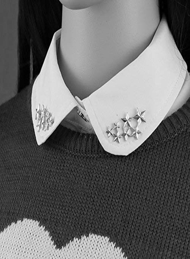 FURE Silver Colour Metal Seven Stars Collar Pins for Men & Women - Image 2