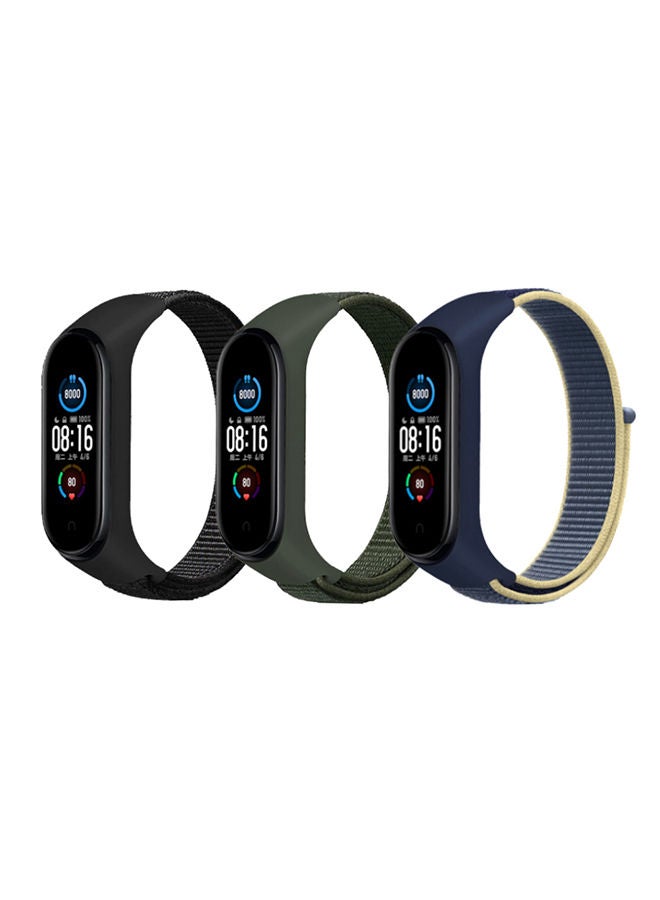 O Ozone Nylon Straps Compatible with Xiaomi Mi Band 7/6/5 Soft Breathable Sport Replacement Strap (Pack of 3) - Image 1