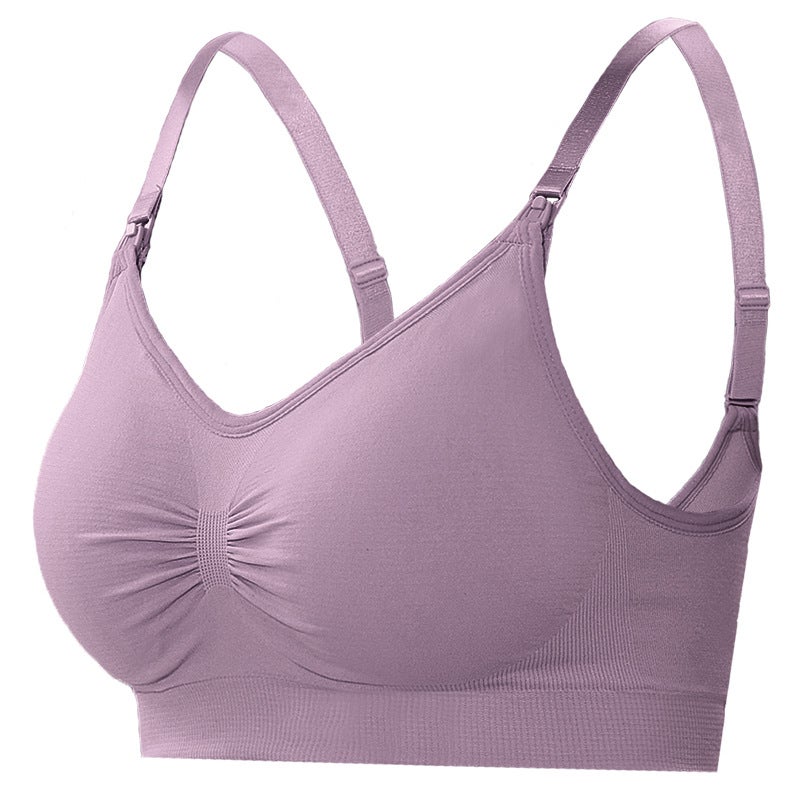 Maternity Nursing Bra Large Size Front Clasp Anti-Sagging Cameo purple  - Image 1