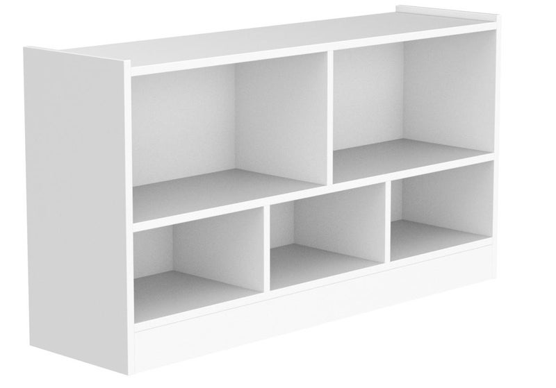 فرنتشر ستور مكتبة مودرن ، ارتفاع 55 سم - عرض 100 سم - عمق 26 سم - تصميم بسيط و مودرن ، مصنوعة من ال MDF عالي الجودة مع طبقة ملامين خارجية من اللون الأبيض المطفي، من فرنتشر ستور. - Image 4