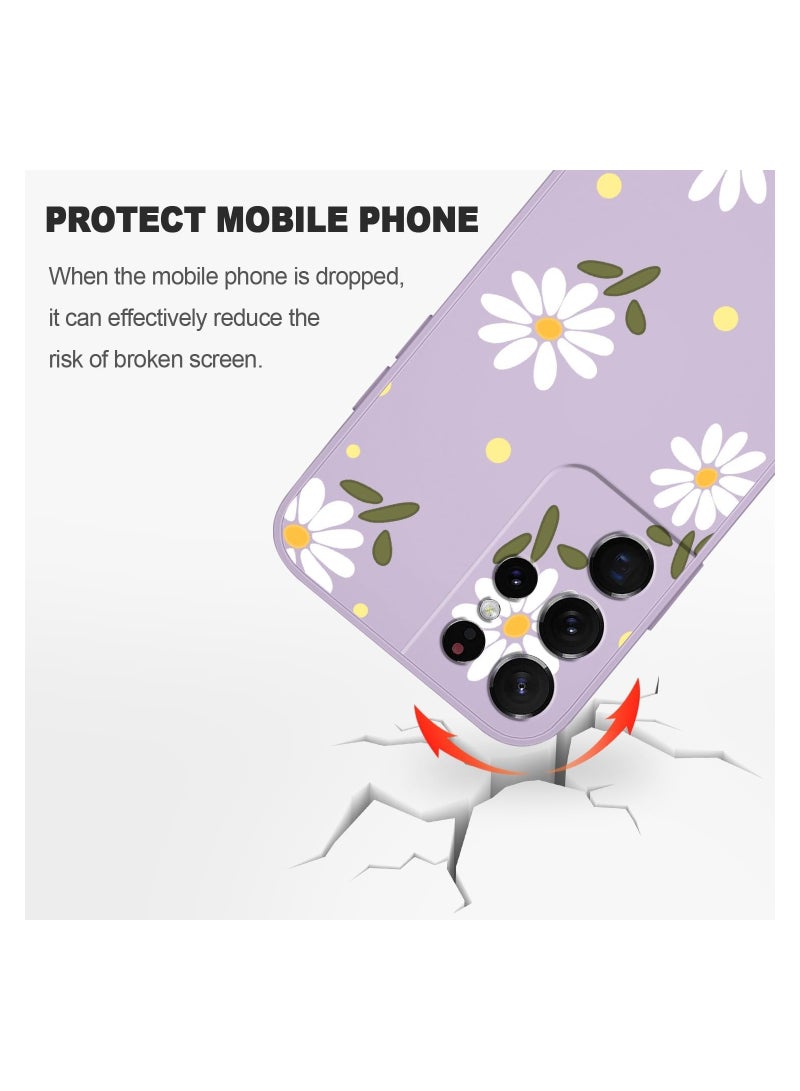 for Samsung S21 Ultra Case, for Samsung Galaxy S21 Ultra Case Butterfly Floral Astronauts Creative Sides Phone Cover Fashionablee Designs Soft Silicone Slim S21 Ultra Case-Daisy Purple - Image 4