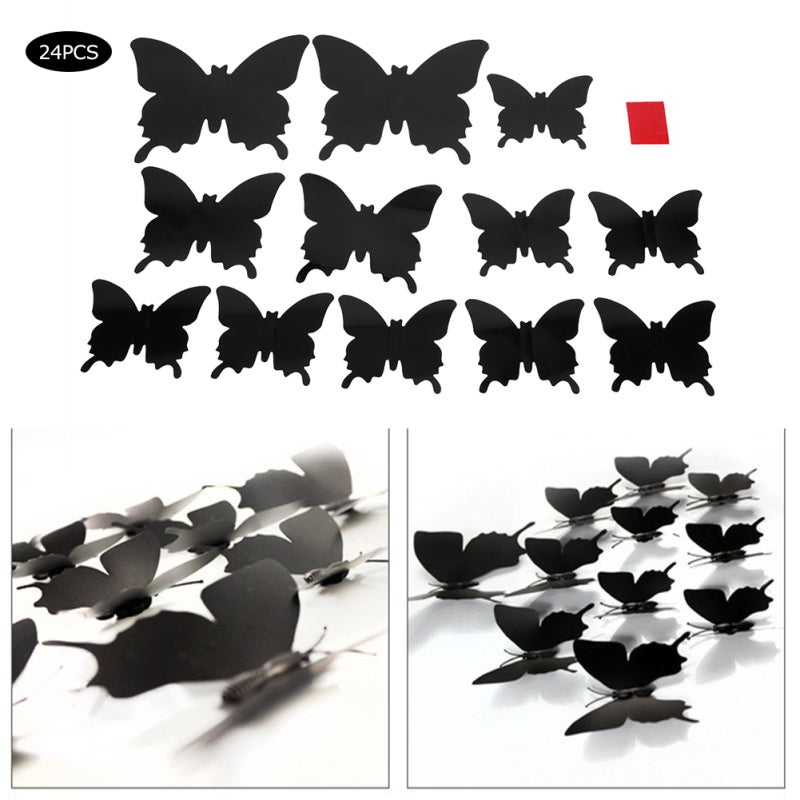 24Pcs Butterflies Wall Sticker Stereoscopic PVC Decoration - DIY Art for Living Room Home Beautification - Image 3