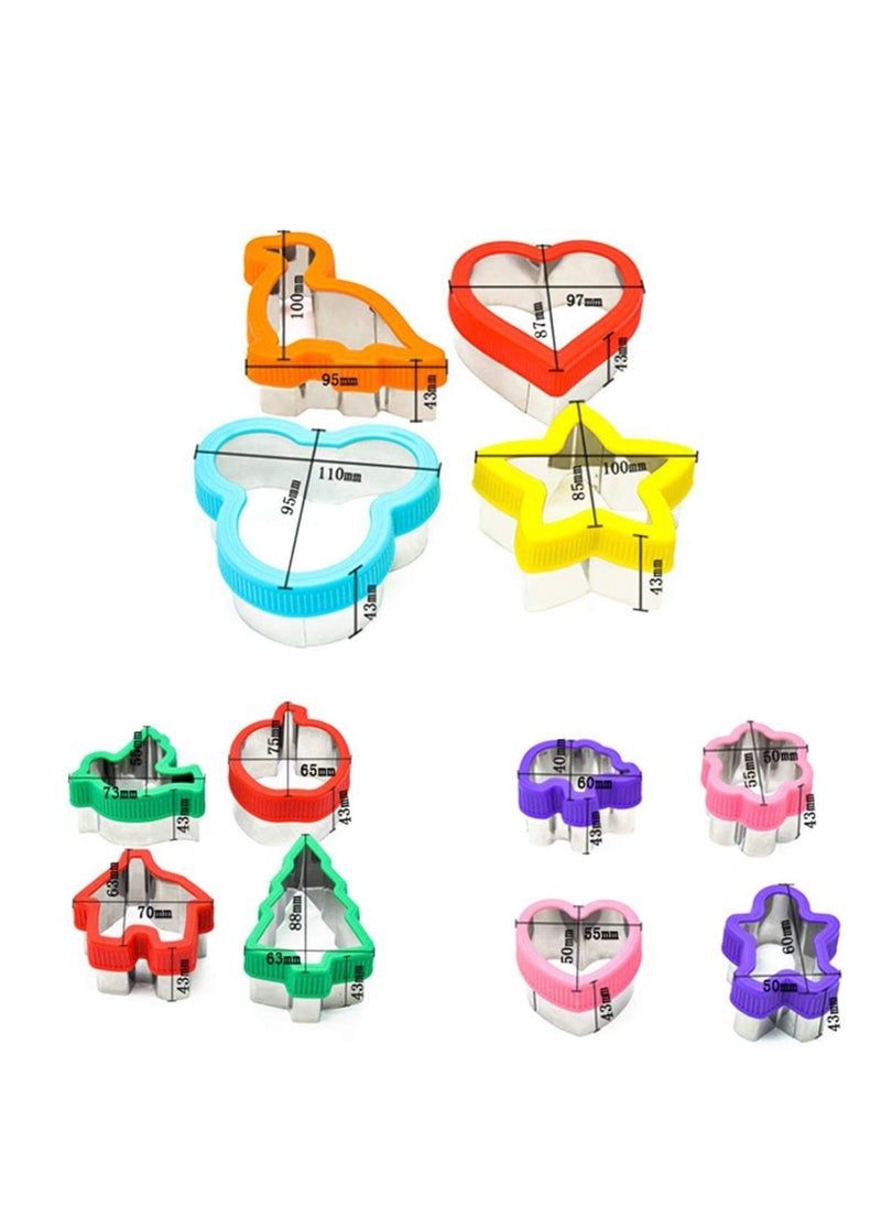 SYOSI - Cookie Cutter Set, Sandwich Cutters Children Vegetable Cutter Shapes Color Random Cookie Cutter Shapes Set Cartoon Biscuit Cutter Mould Set for Pastry Fondant DIY Baking Cookie, Set Of 12 - Image 1