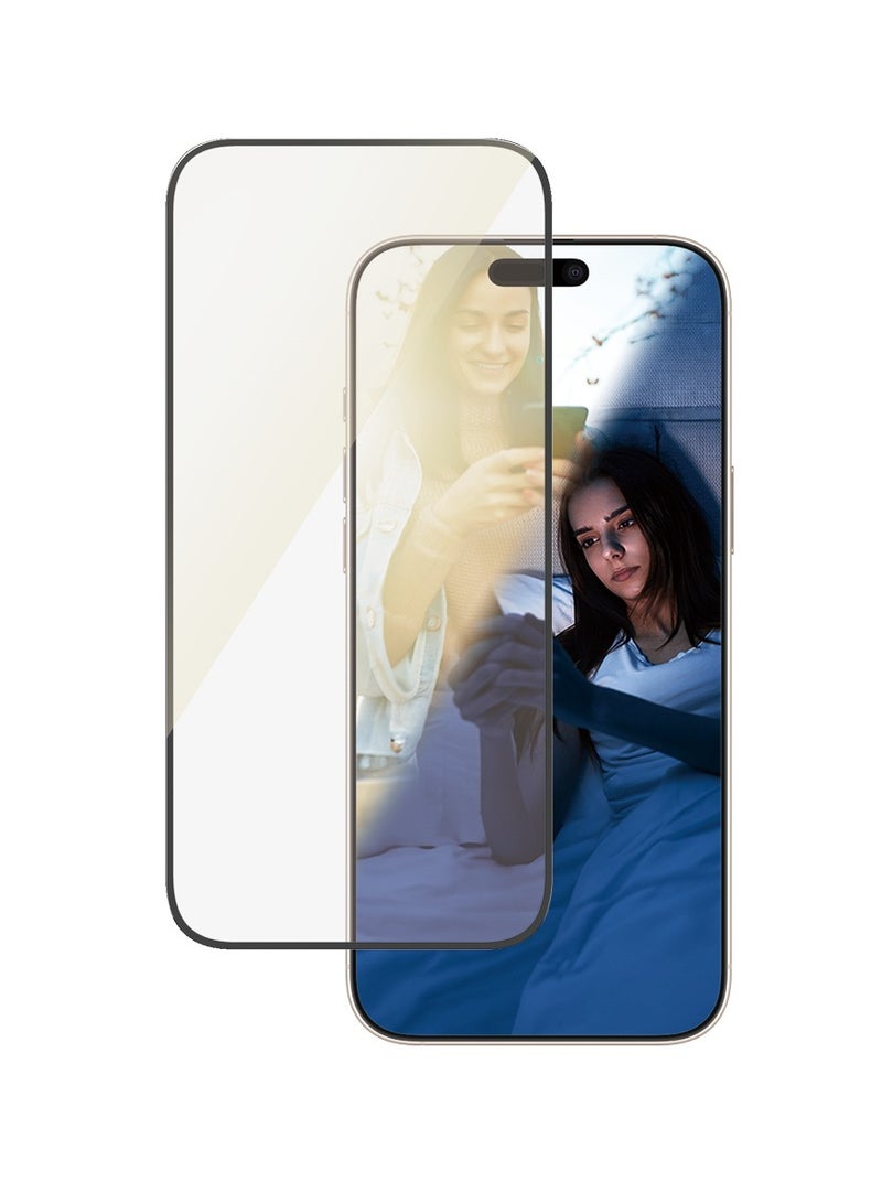 PanzerGlass حماية شاشة PanzerGlass® للعناية بالعيون لجهاز Apple iPhone 16 Pro Max مضادة للانعكاس، مضادة للضوء الأزرق، زجاج مقسى، مقاومة عالية للخدوش، مقاومة للصدمات - مع مساعدة التركيب لتسهيل التثبيت - Image 2