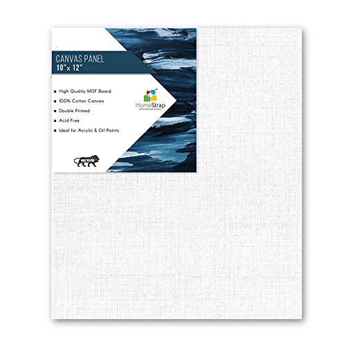 Homestrap Cotton Canvas Board Medium Grain - Multi Size - Pack of 4 - White - Image 3