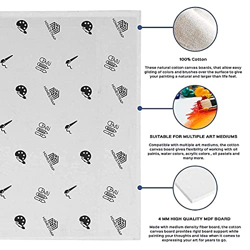 Homestrap Cotton Canvas Board Medium Grain - Multi Size - Pack of 4 - White - Image 4