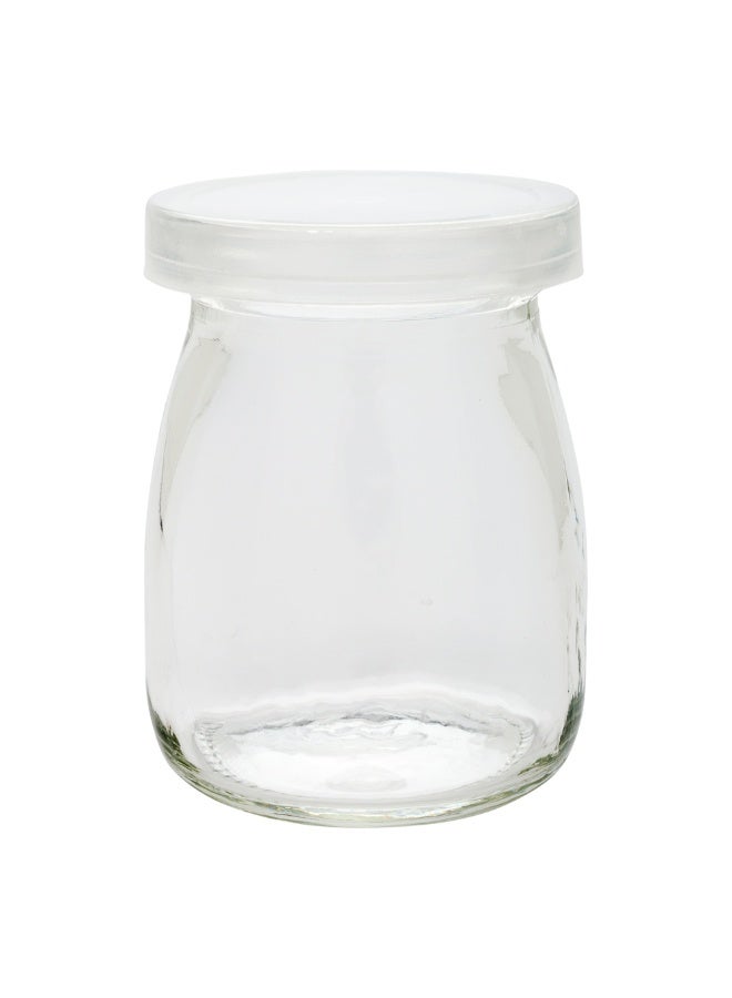 Restaurantware 3.5-OZ Glass Jars for Yogurt, Milk, Parfait, and Pudding: Perfect for Bakeries, Buffets, Breakfast Bars, and Restaurants - Yogurt Maker Glass Replacement Jar with Plastic Cap - 100-CT  - Image 1