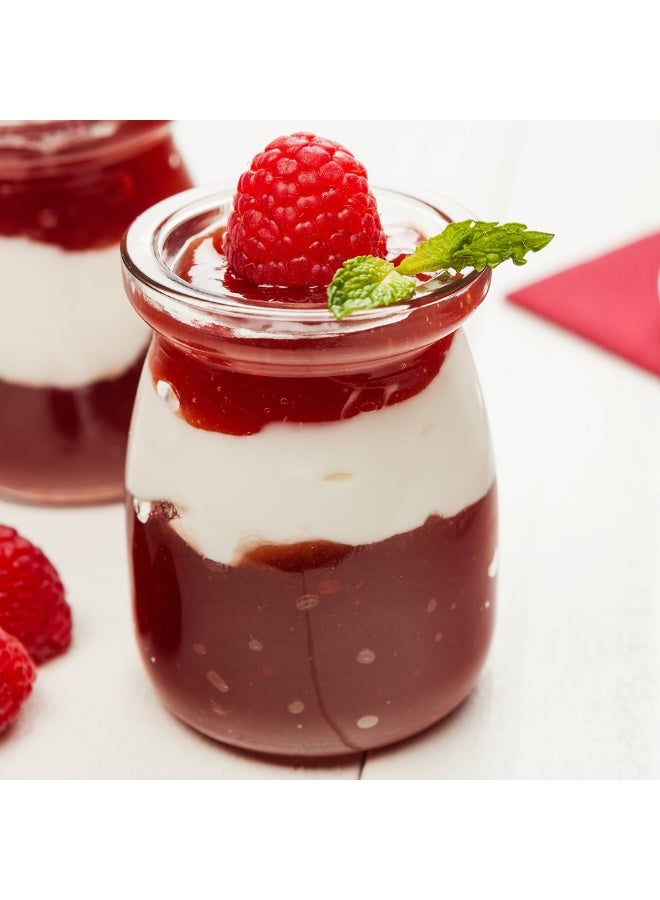 Restaurantware 3.5-OZ Glass Jars for Yogurt, Milk, Parfait, and Pudding: Perfect for Bakeries, Buffets, Breakfast Bars, and Restaurants - Yogurt Maker Glass Replacement Jar with Plastic Cap - 100-CT  - Image 3