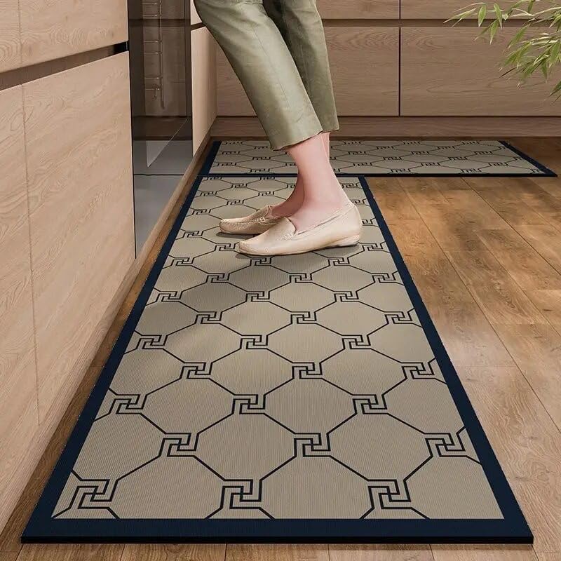 Proxin Anti Fatigue Kitchen Rug Sets 2 Piece Non Slip Kitchen Mats for Floor Cushioned Kitchen Rugs Mats Waterproof Comfort Standing Mat Runner for KitchenHome OfficeSinkLaundry - Image 1