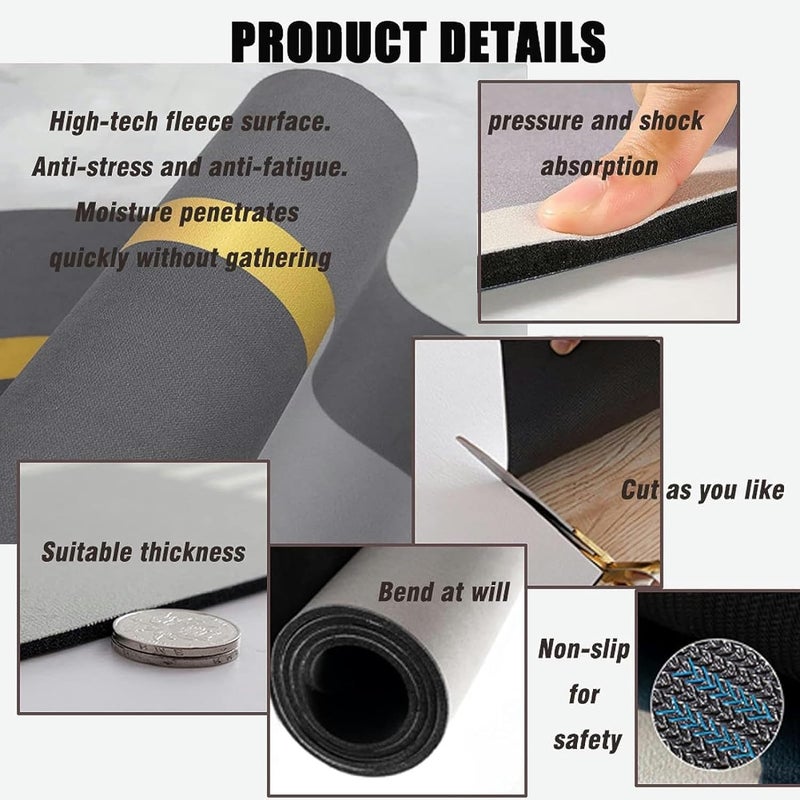 Proxin Anti Fatigue Kitchen Rug Sets 2 Piece Non Slip Kitchen Mats for Floor Cushioned Kitchen Rugs Mats Waterproof Comfort Standing Mat Runner for KitchenHome OfficeSinkLaundry - Image 3