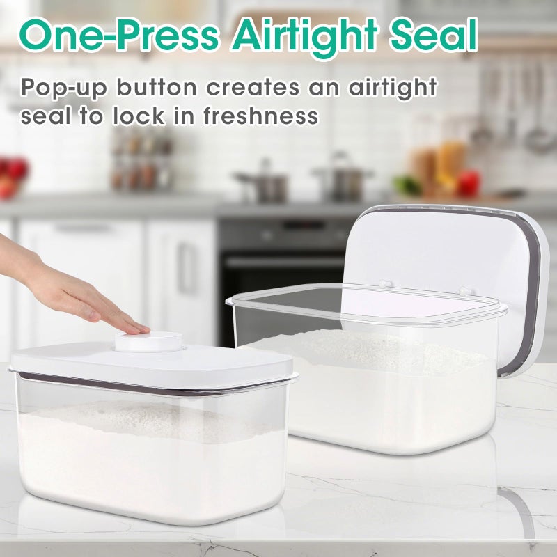TBMax Large Bread Box with Easy-Carrying Handles for Kitchen Countertop, 6.5 Qt Rice Flour Container with Pop Up Lid & Hanging Hooks for Cleaner Use, Airtight Food Storage Bin for Kitchen Organization - Image 2