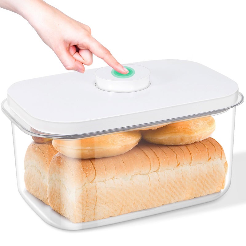 TBMax Large Bread Box with Easy-Carrying Handles for Kitchen Countertop, 6.5 Qt Rice Flour Container with Pop Up Lid & Hanging Hooks for Cleaner Use, Airtight Food Storage Bin for Kitchen Organization - Image 1