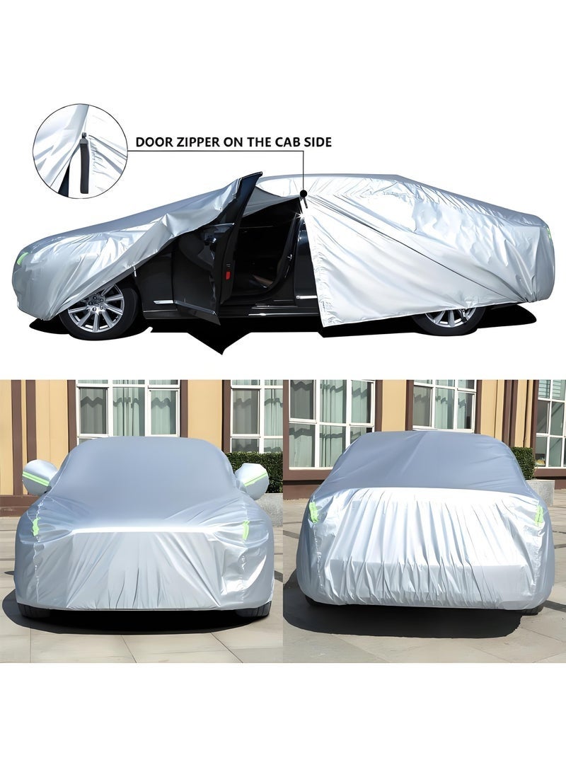 Waterproof Car Cover All Weather – Snowproof, UV Protection & Windproof Outdoor Full Car Cover, Universal Fit for Sedan & SUV (Fit Sedan Length 183-206 inch,Black) - Image 3