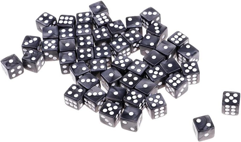 klarakoPack of 50 Acrylic Dices D6 Six Sided Dice Bundle Party Game Casino Supplies klarakoGray, 12mm - Image 2