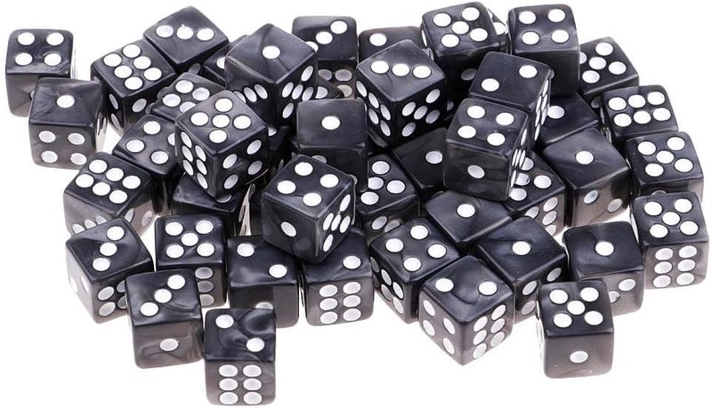 klarakoPack of 50 Acrylic Dices D6 Six Sided Dice Bundle Party Game Casino Supplies klarakoGray, 12mm - Image 3