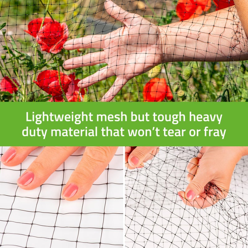 De-Bird Garden Fencing 7.5 x 65 ft, Strong Mesh Bird Netting for Garden Protection, Garden Netting Pest Barrier, Easy to Install Plant Netting Mesh - Image 2
