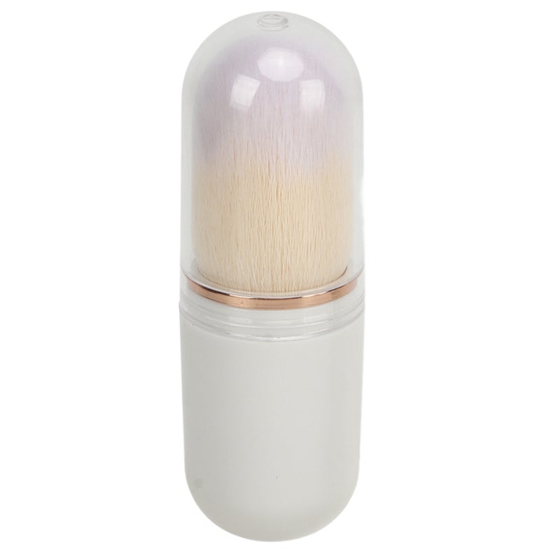 Nail Dust Brush Capsule Shape Portable Retractable Artificial Fiber Nail Powder Brush for Blusher White - Image 2