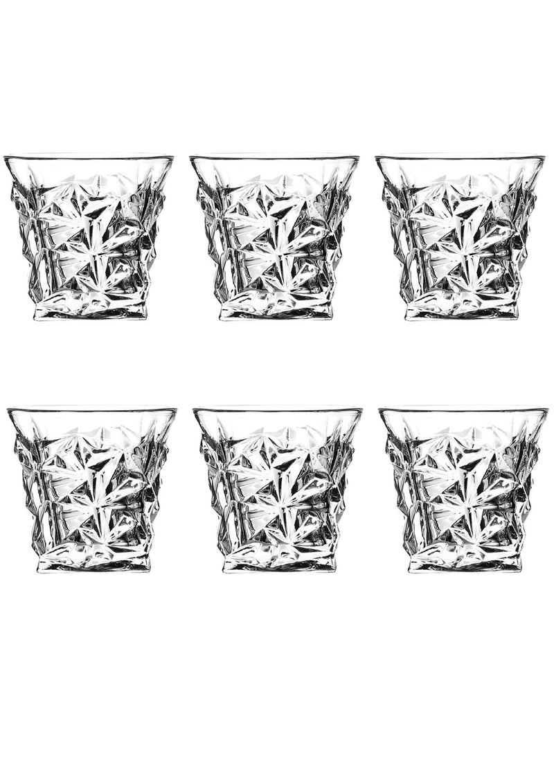 Generic Glass Set, Set Of Six, Vintage Ice Crack Crystal Glass, Can Be Used For Drinking Water, Coffee, Tea, Juice, Milk, 270ML  - Image 1