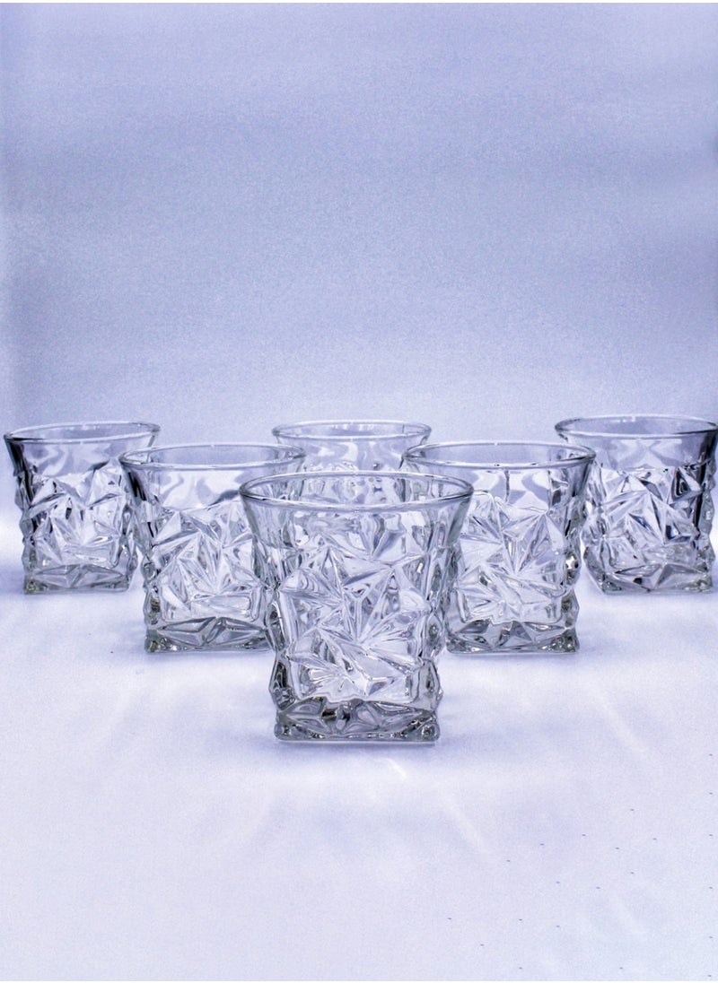 Generic Glass Set, Set Of Six, Vintage Ice Crack Crystal Glass, Can Be Used For Drinking Water, Coffee, Tea, Juice, Milk, 270ML  - Image 3