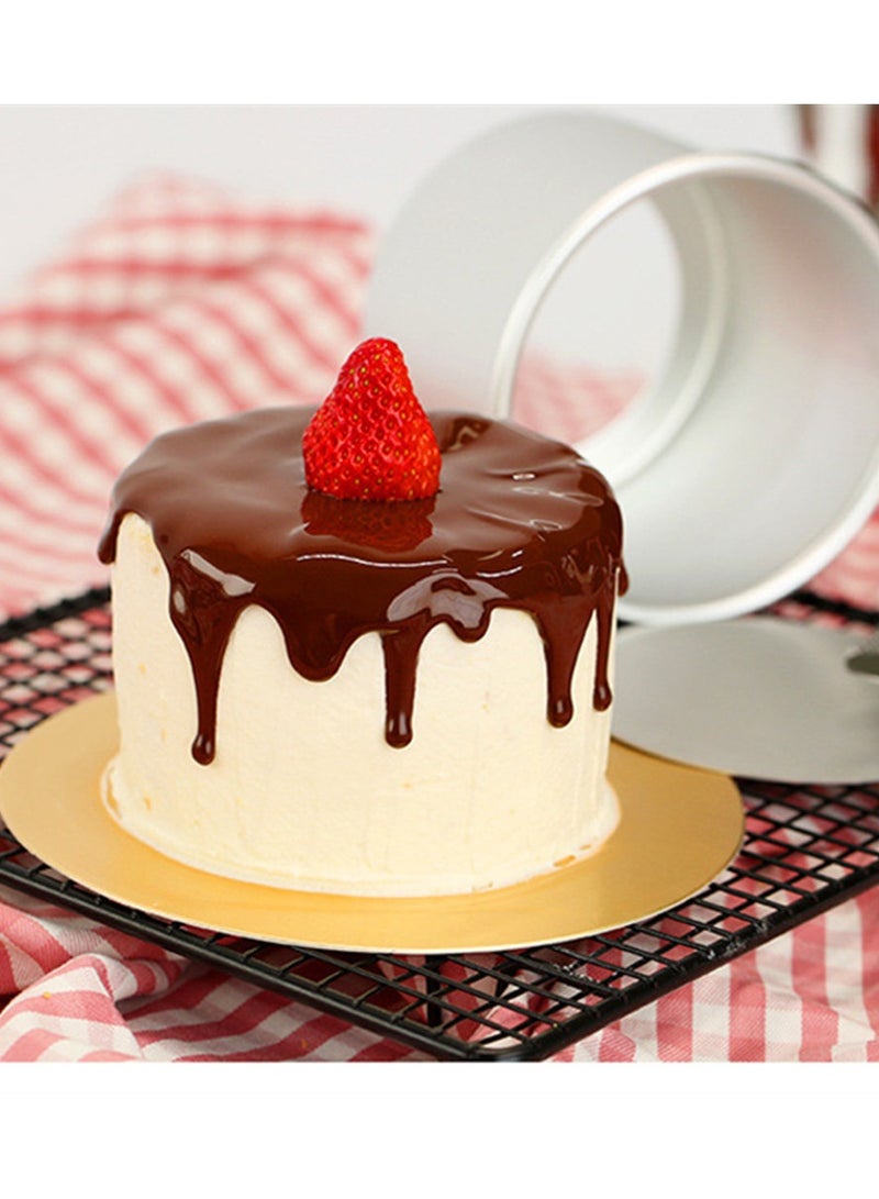 5pcs Non-Stick 2-Inch Round Mini Cake Pan with Removable Bottom - Perfect for Cheesecakes, Bread, Pizza, Chiffon, and Fondant - DIY Cooking Tool - Image 3