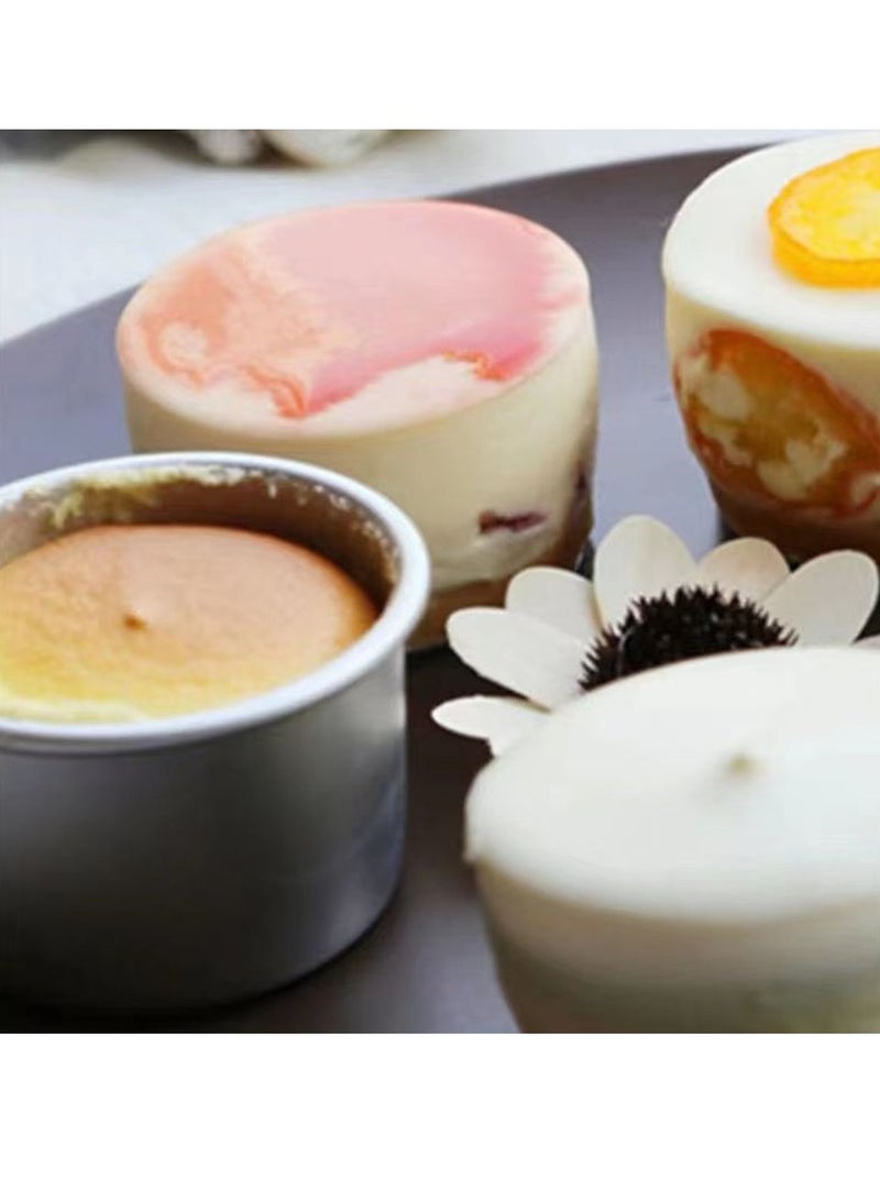 5pcs Non-Stick 2-Inch Round Mini Cake Pan with Removable Bottom - Perfect for Cheesecakes, Bread, Pizza, Chiffon, and Fondant - DIY Cooking Tool - Image 4