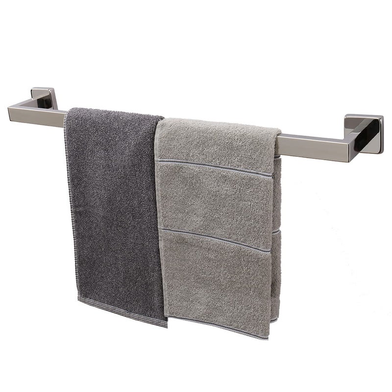 TocTen Bath Towel Rack  Square Base Thicken SUS304 Stainless Steel Towel Bar for Bathroom Bathroom Accessories Towel Rod Heavy Duty Wall Mounted Towel Holder Chrome 24