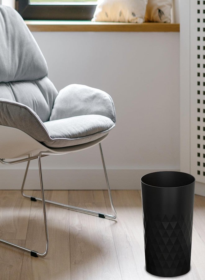 JiatuA 3 Pack Small Trash Can with Trash Bags Bathroom Garbage Bin Round Plastic Waste Basket for Kitchen, Bedroom, Office, College Dorm, Craft Room, Black - Image 2
