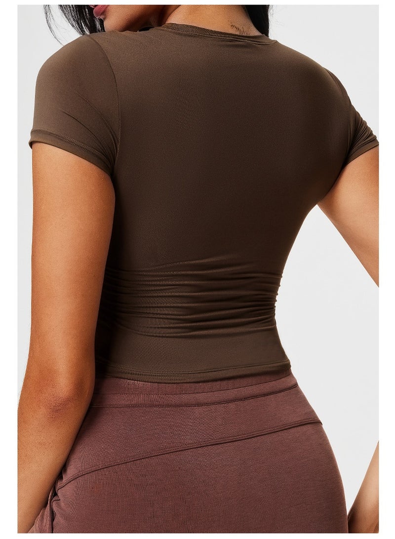 Yoga Compression Shirt Summer Women's Short Sleeve T-shirts Tees Sweatshirt Sportswear Woman Gym Sport Blouses Tops Yoga Clothes  - Image 2