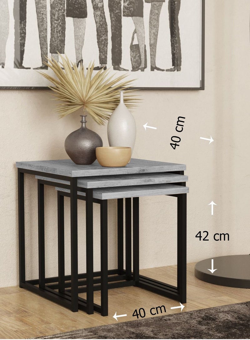Home Gallery Metal Nesting Table 3-Piece - Image 2