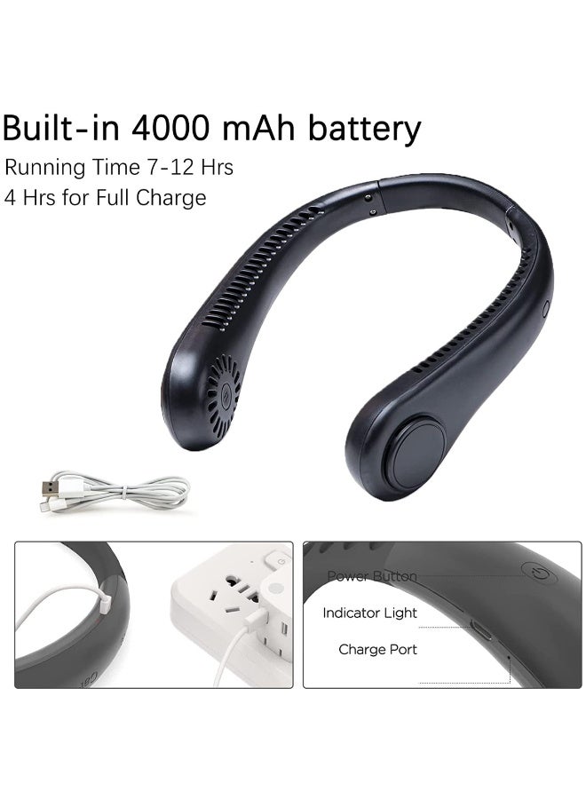 X9 Vaneless Hanging Neck Fan X9FAN – 3 Speed Bladeless Personal Cooling Device with Adjustable Neckband, 48 Air Outlets, USB Type-C Rechargeable Portable Wearable Fan for Indoor & Outdoor Use - Image 4