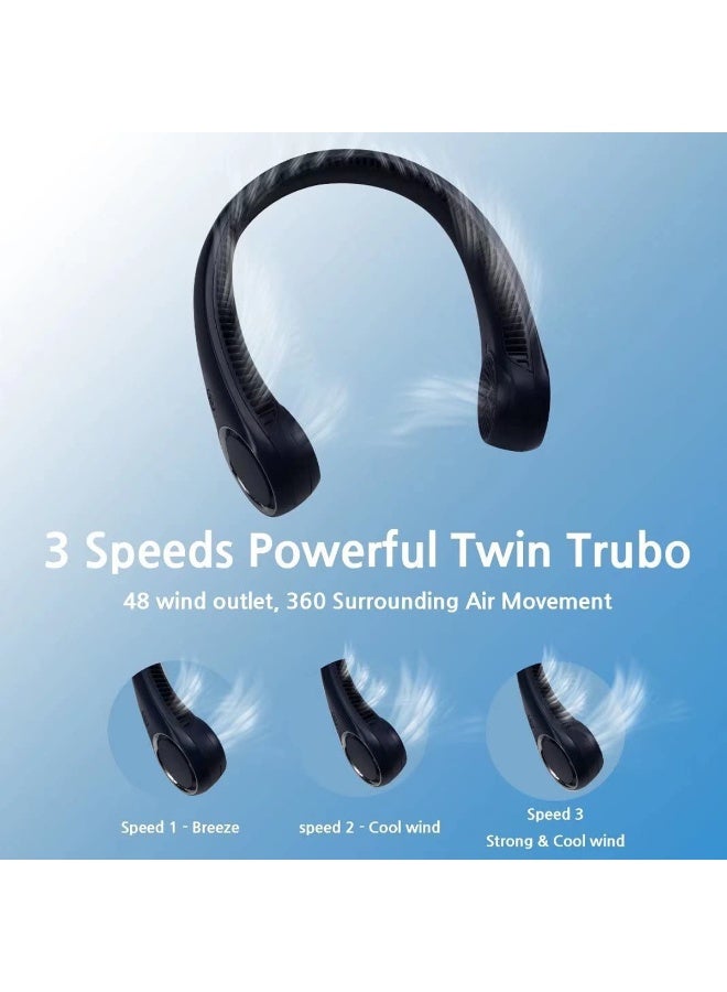 X9 Vaneless Hanging Neck Fan X9FAN – 3 Speed Bladeless Personal Cooling Device with Adjustable Neckband, 48 Air Outlets, USB Type-C Rechargeable Portable Wearable Fan for Indoor & Outdoor Use - Image 3