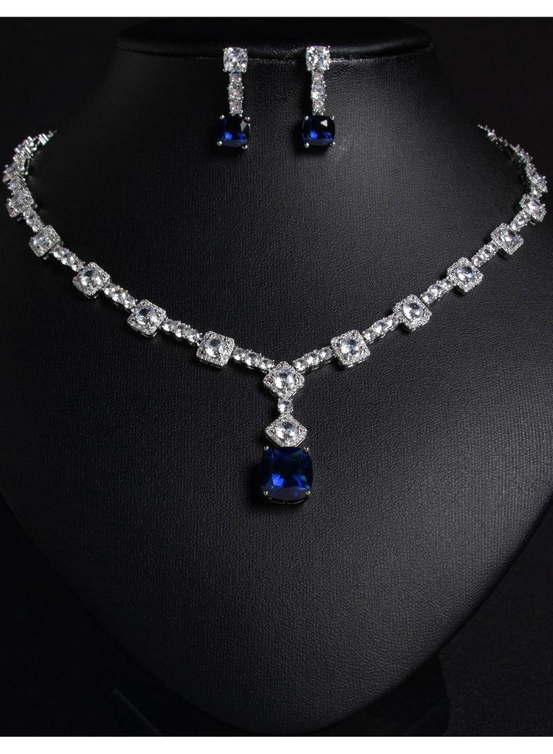 Mark Fairwhale Bridal Necklace Earrings Minimalist Set - Image 1