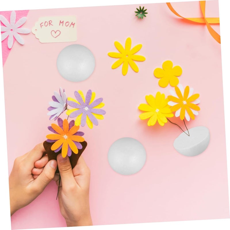 ADOCARN 22pcs DIY Foam Crafts Unfinished Foam Hemispheres Semicircular Balls Half Balls for Decorative Projects - Image 3