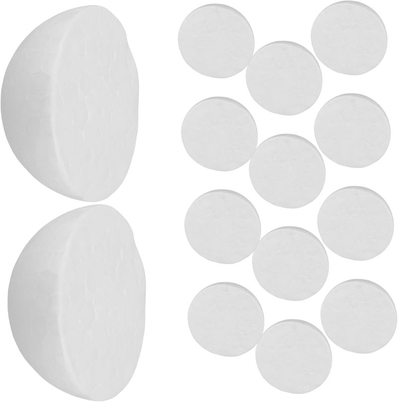 ADOCARN 22pcs DIY Foam Crafts Unfinished Foam Hemispheres Semicircular Balls Half Balls for Decorative Projects - Image 1